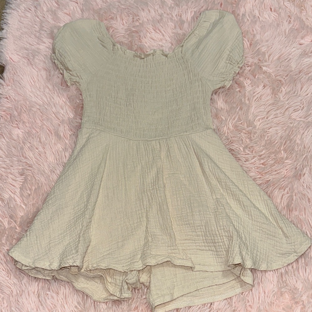 btween Cream Jumpsuit for Kids